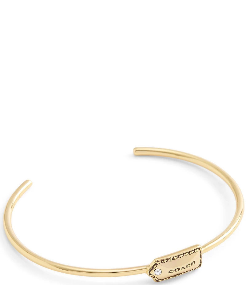 COACH Signature Hangtag Thin Cuff Bracelet