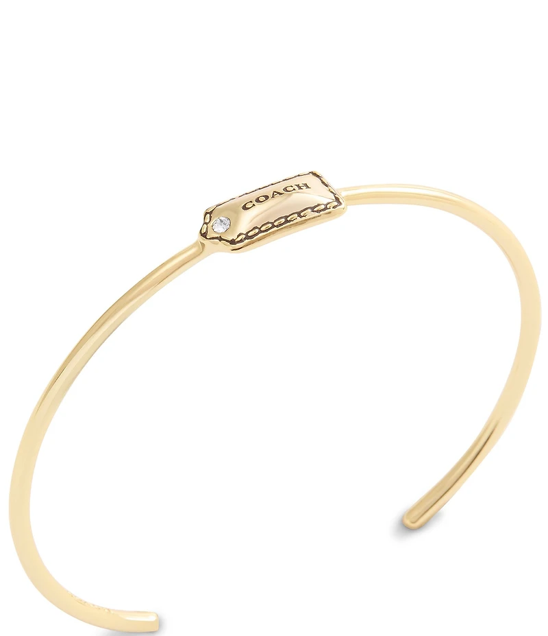 COACH Signature Hangtag Thin Cuff Bracelet