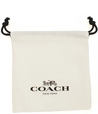 COACH Signature Heart Charm Interlocking Link Line Bracelet