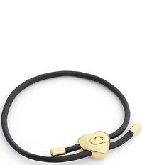 COACH Signature Heart Leather Adjustable Bracelet