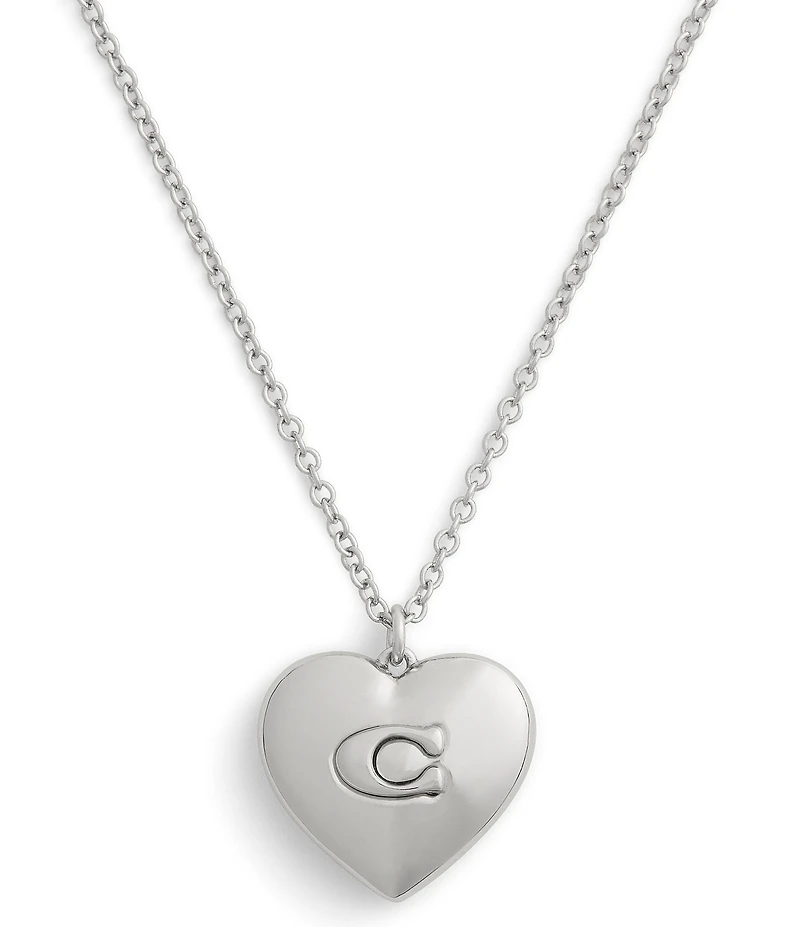COACH Signature Heart Short Pendant Necklace