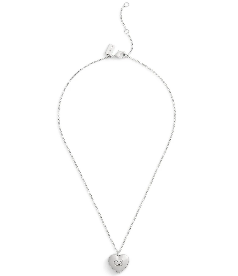 COACH Signature Heart Short Pendant Necklace
