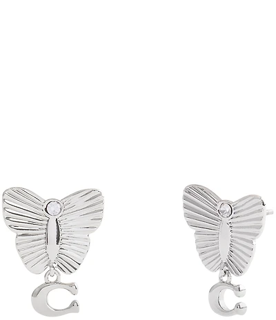 COACH Signature Heritage Butterfly Drop Earrings