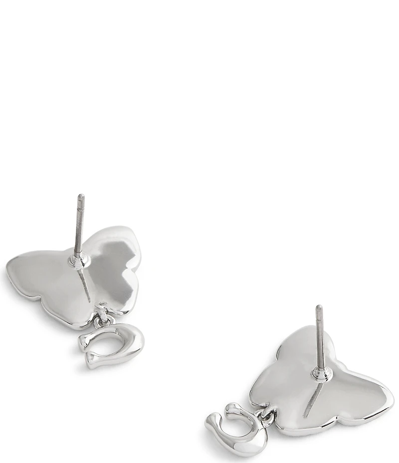 COACH Signature Heritage Butterfly Drop Earrings