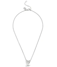 COACH Signature Heritage Butterfly Pearl Short Pendant Necklace