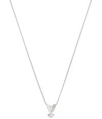 COACH Signature Heritage Butterfly Pearl Short Pendant Necklace