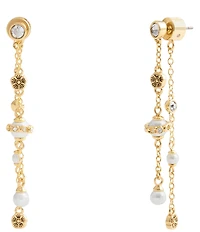COACH Signature Heritage Mixed Charm Chain Front Back Earrings