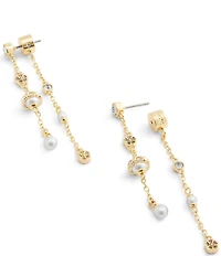 COACH Signature Heritage Mixed Charm Chain Front Back Earrings