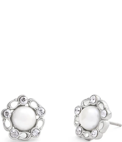 COACH Signature Heritage Pearl Stud Earrings