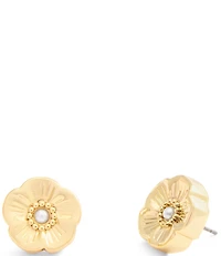 COACH Signature Heritage Tea Rose Stud Earrings