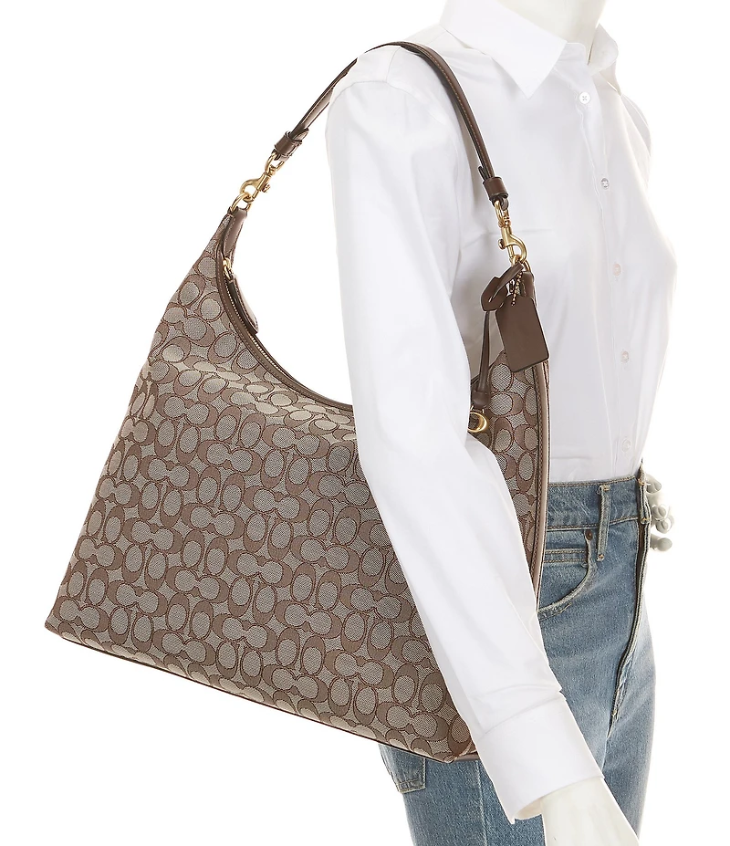 COACH Signature Jacquard Juliet 38 Shoulder Bag