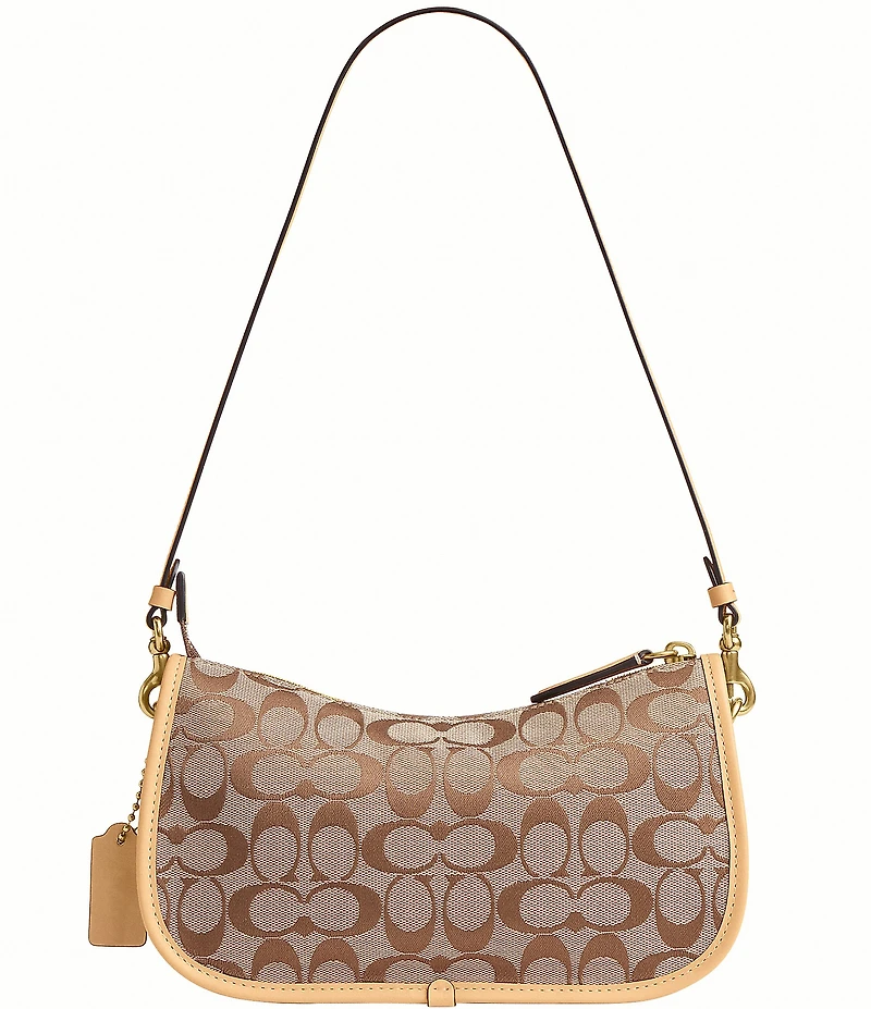 COACH Signature Jacquard Twin Turnlock Waverly Shoulder Bag