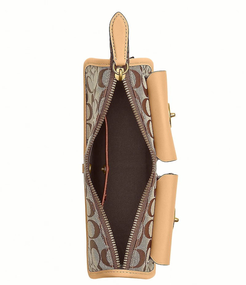 COACH Signature Jacquard Twin Turnlock Waverly Shoulder Bag
