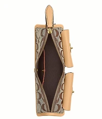COACH Signature Jacquard Twin Turnlock Waverly Shoulder Bag