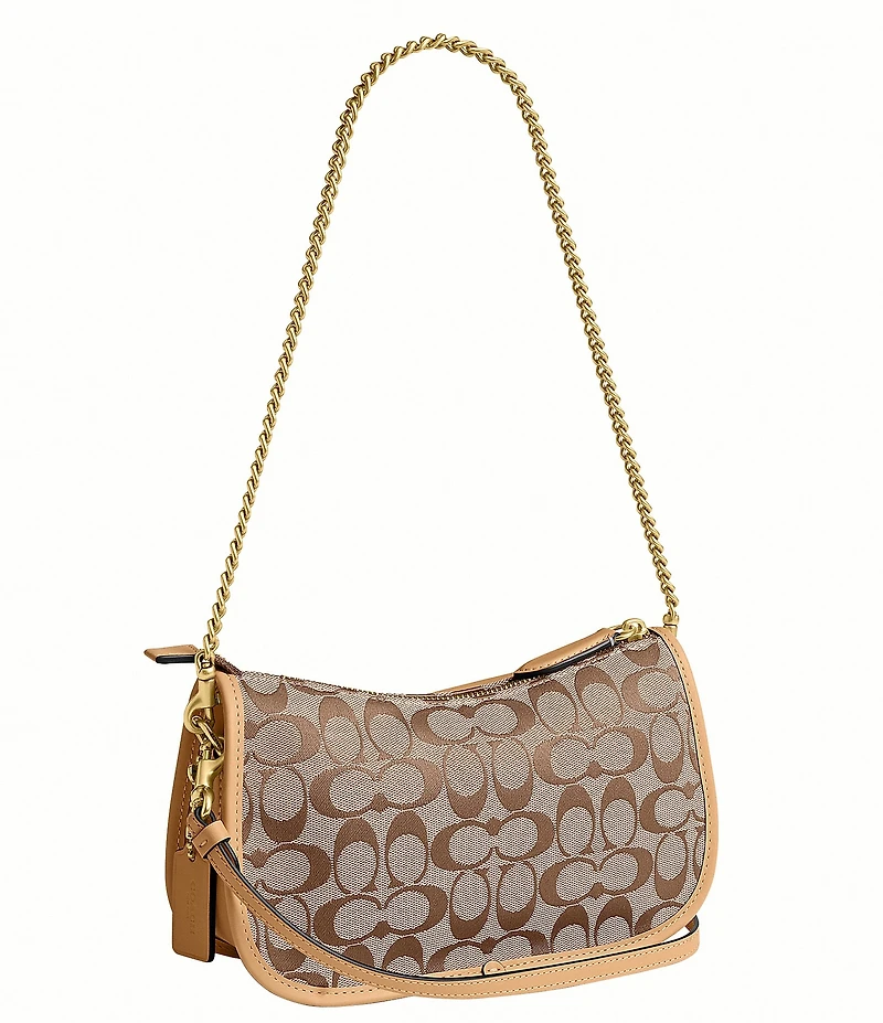 COACH Signature Jacquard Twin Turnlock Waverly Shoulder Bag