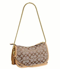 COACH Signature Jacquard Twin Turnlock Waverly Shoulder Bag