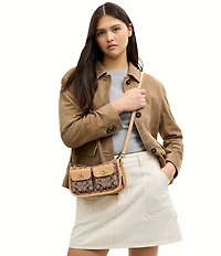 COACH Signature Jacquard Twin Turnlock Waverly Shoulder Bag