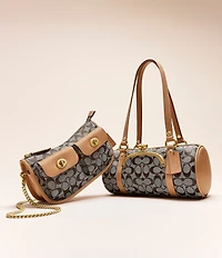 COACH Signature Jacquard Twin Turnlock Waverly Shoulder Bag
