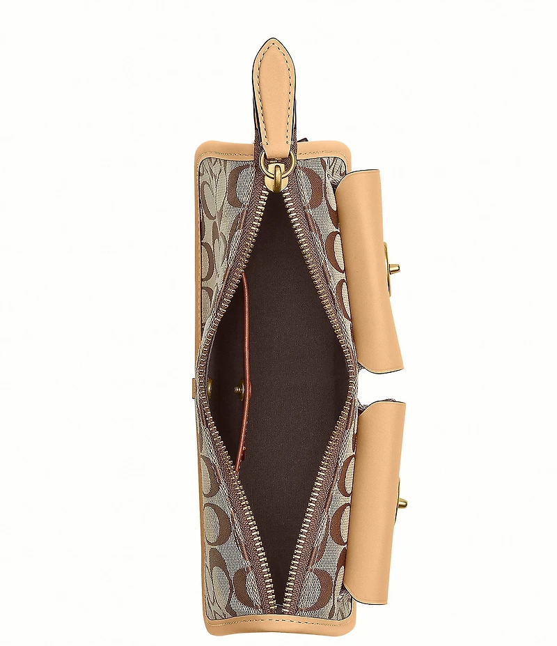 COACH Signature Jacquard Twin Turnlock Waverly Shoulder Bag
