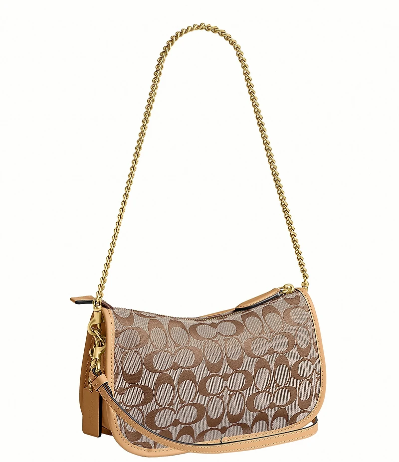 COACH Signature Jacquard Twin Turnlock Waverly Shoulder Bag