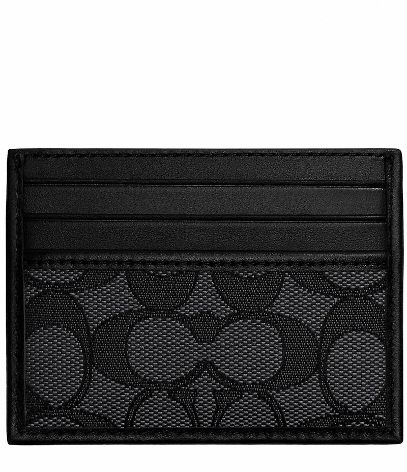 COACH Signature Jacquard Leather Card Case