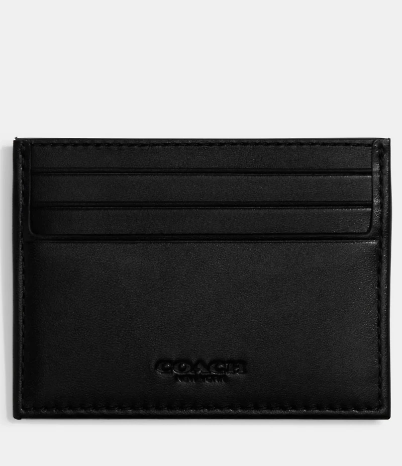 COACH Signature Jacquard Leather Card Case