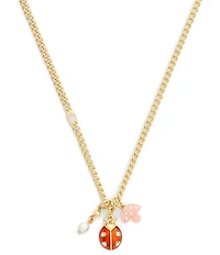COACH Signature Ladybug Charm Short Pendant Necklace