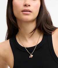 COACH Signature Ladybug Charm Short Pendant Necklace