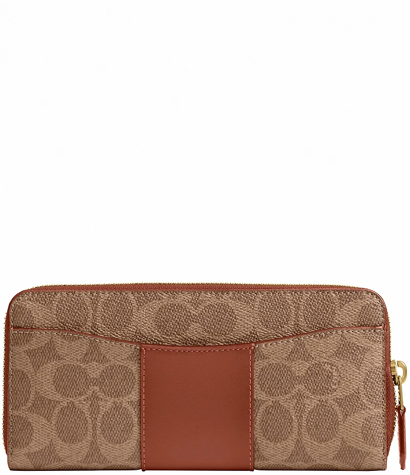 COACH Signature Logo Essential Slim Accordion Zip Wallet