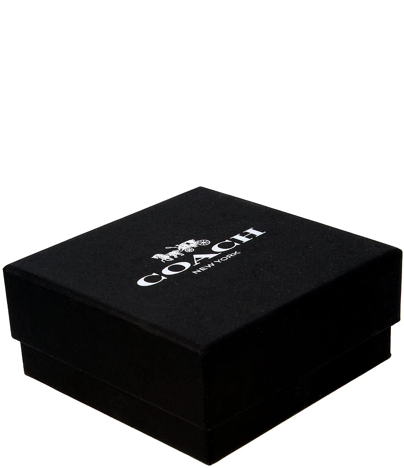 COACH Signature Logo Crystal Bar Drop Earrings
