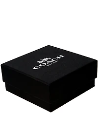 COACH Signature Logo Crystal Bar Drop Earrings