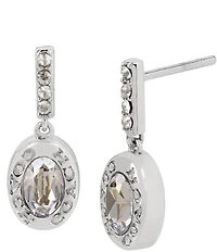COACH Signature Logo Crystal Bar Drop Earrings
