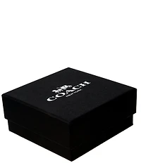 COACH Signature Logo Crystal Bar Drop Earrings