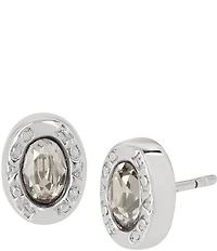 COACH Signature Logo Crystal Stud Earrings