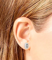 COACH Signature Logo Crystal Stud Earrings