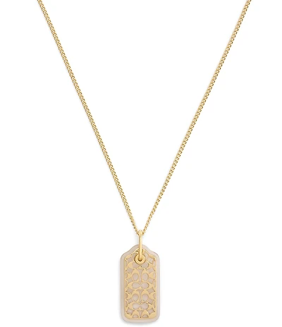 COACH Signature Lucite Hangtag Short Pendant Necklace