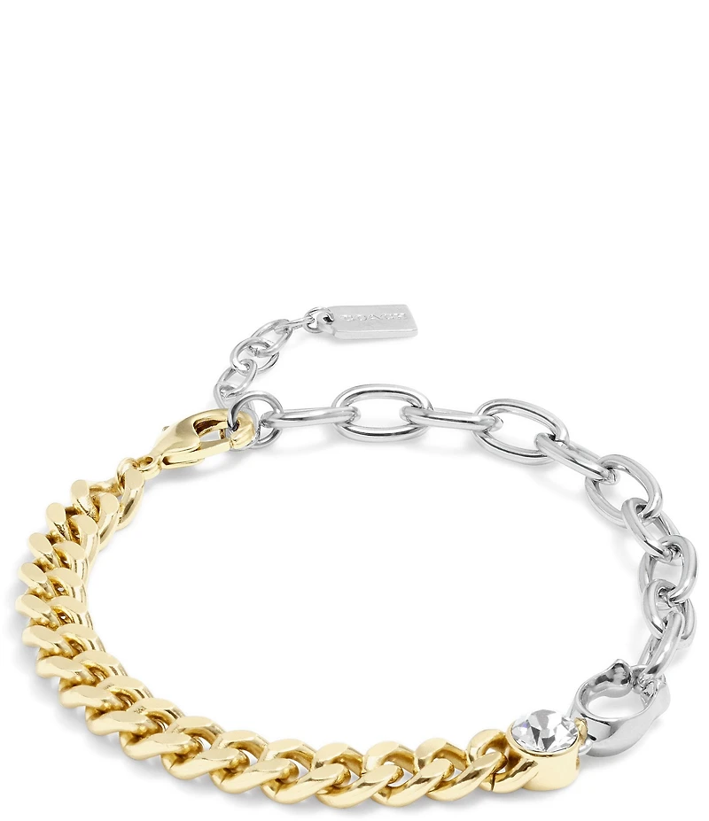 COACH Signature Mixed Chain Line Bracelet