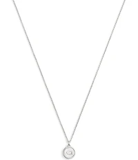 COACH Signature Mother of Pearl Coin Short Pendant Necklace