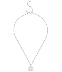 COACH Signature Mother of Pearl Coin Short Pendant Necklace