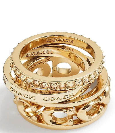 COACH Signature Openwork Band Ring Set