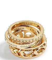 COACH Signature Openwork Band Ring Set
