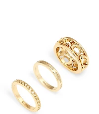 COACH Signature Openwork Band Ring Set
