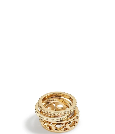 COACH Signature Openwork Band Ring Set