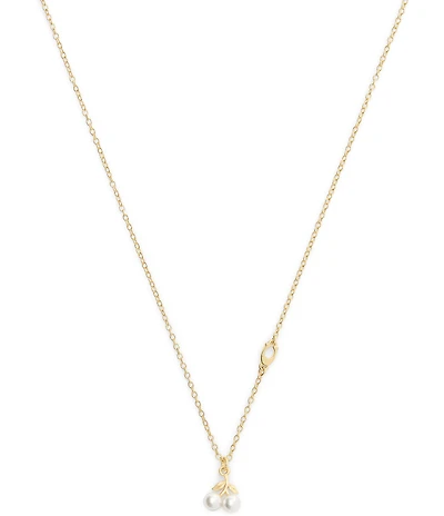 COACH Signature Pearl Cherry Short Pendant Necklace