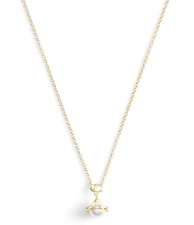 COACH Signature Pearl Orb Short Pendant Necklace