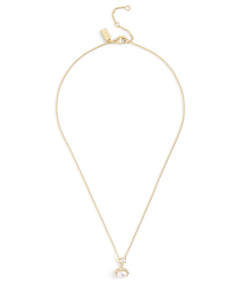 COACH Signature Pearl Orb Short Pendant Necklace