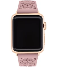 COACH Women's Signature Rose Gold Buckle Pink 38/40mm Bands for Apple Watch®