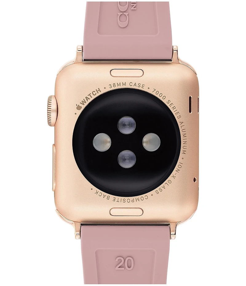 COACH Women's Signature Rose Gold Buckle Pink 38/40mm Bands for Apple Watch®