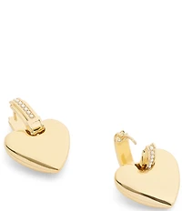 COACH Signature Puffy Heart Charm Drop Earrings