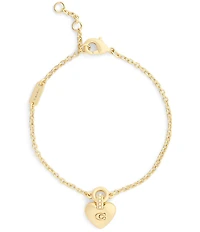 COACH Signature Puffy Heart Charm Line Bracelet